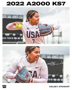 2022 Wilson A2000 Kelsey Stewart KS7 GM 12" Fastpitch Glove: WTA20RF22KS7 -Rawlings Fielding Gloves Shop 21 0486 Wilson USA Softball GM Kelsey Stewart Social 01