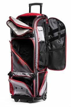 Alpha Prime Sports Prime Series II Roller Bat Bag - Grey/Red -Rawlings Fielding Gloves Shop PSERIESII RBB GRY RED 04