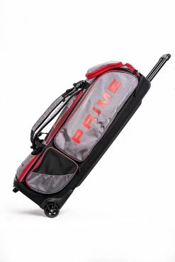 Alpha Prime Sports Prime Series II Roller Bat Bag - Grey/Red -Rawlings Fielding Gloves Shop PSERIESII RBB GRY RED 08