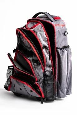 Alpha Prime Sports Prime Series II Roller Bat Backpack - Grey/Red -Rawlings Fielding Gloves Shop PSERIESII RBP GRY RED 07