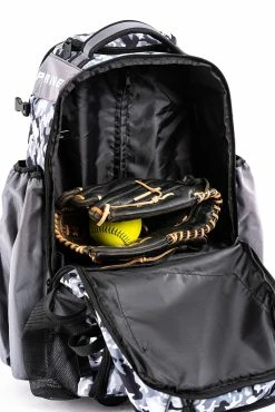 Alpha Prime Sports Prime Series II Roller Bat Backpack - White/Camo -Rawlings Fielding Gloves Shop PSERIESII RBP WHT CAM 09