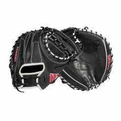 2022 Wilson A2000 M1DSS 33.5" Catcher's Mitt: WTA20RB22M1DSS -Rawlings Fielding Gloves Shop WBW100401 8 A2000 M1D C 335 Black White Red.png.cq5dam.web .1200.1200