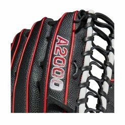 2023 Wilson A2000 OT7 Spin Control 12.75" Outfield Baseball Glove: WBW1009871275 -Rawlings Fielding Gloves Shop WBW100987 5 A2000 OF OT7SC SPIN CONTROL 1275 Black White Red.png.cq5dam.web .1200.1200